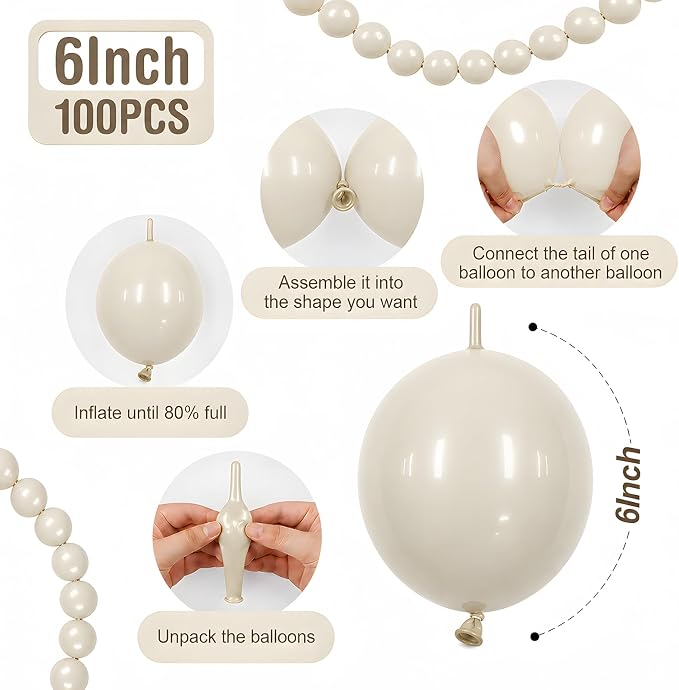 White Linking Balloons - Image 2