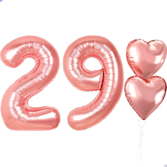 Rose Gold 29th Birthday Decorations, 40 inch Large 29 Balloon Numbers by Unknown