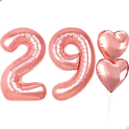 Rose Gold 29th Birthday Decorations, 40 inch Large 29 Balloon Numbers by Unknown