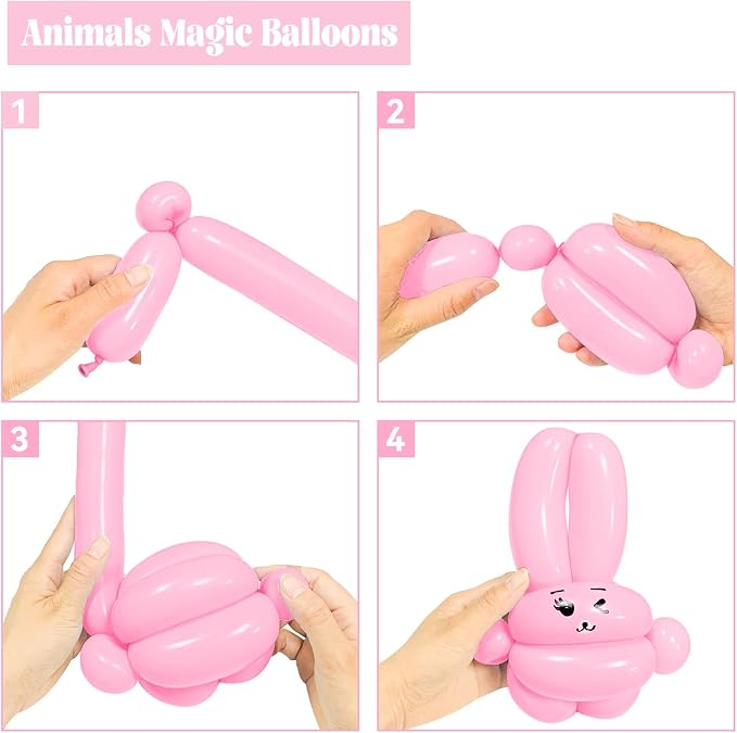 260 Long Balloons 100 Pack Pastel Pink Twisting Animal Balloons Thickening - Image 7