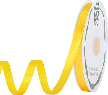 woric 120 Yards Yellow Satin Ribbon 3/8 Inch Ribbon by woric