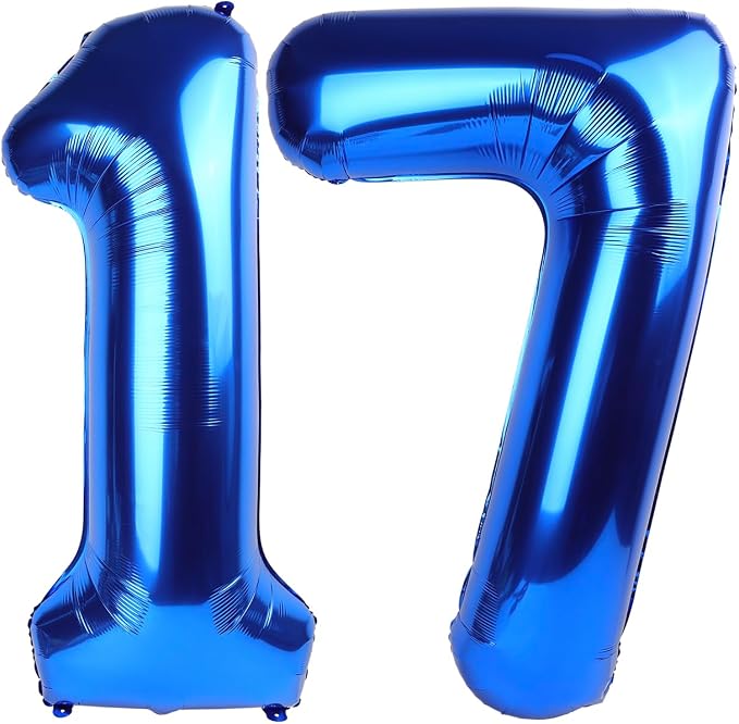 Numbers 16 Balloon 40Inch Blue Balloons by Argthjy