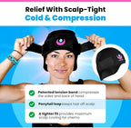 Cold Cap for Migraine Relief & Chemo, Longer Lasting Cold Swappable Gel Packs, Adjustable Compression, Class 1 Medical Device for Scalp, Concussion Relief, Chemo. Fitted Sizes, Machine Washable