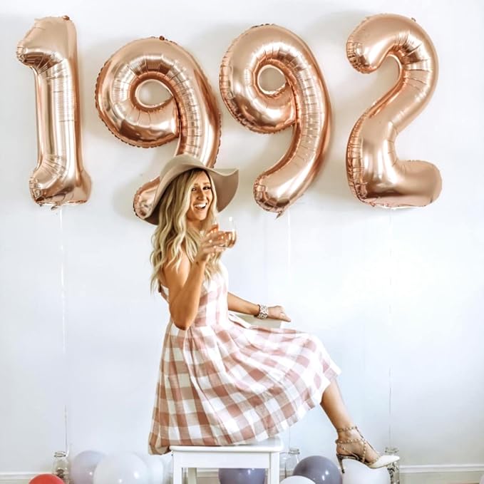 Rose Gold Number 18 Mylar Foil Balloons, 40 Inch Giant 18th Birthday Balloons - Image 5