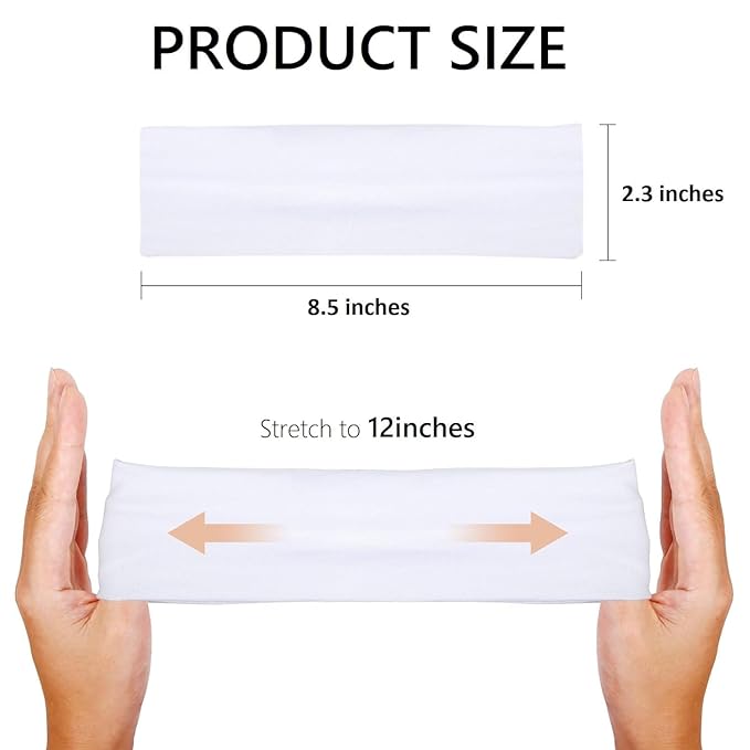 Fashionable Hair Accessories for Women: Non-Slip Elastic Cloth Headbands in Black and White, 9 Pack