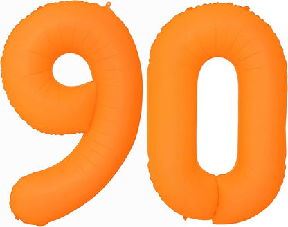 Orange Birthday Number 90 Balloon 40IN Fluorescent Orange 90 Balloon | by YOIOZAIZAI