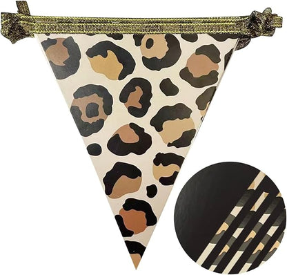 Leopard Black Pennant Banner Flag Hanging Paper Triangle Bunting - Image 3