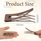 Chinco 24 Pcs Double Grip Hair Clips Metal Snap Clips Women Barrettes for Hair Making, Salon Supplies(Brown,2.8 Inch)
