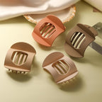 4 PCS Flat Claw Clips, Round Large Flat Hair Clips for Women,French Strong Hold Hair Barrettes for Thick Thin Hair(Matte)