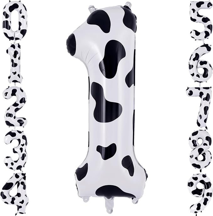 40" Cow Print Foil Number 1 Balloon by TNCDJKPA