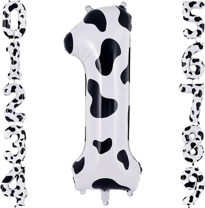 40" Cow Print Foil Number 1 Balloon by TNCDJKPA