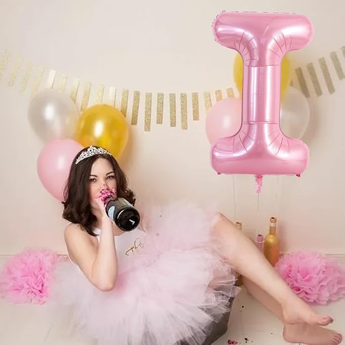 TONIFUL 40 Inch Large Pink Letter I Balloons Giant Foil Mylar Alphabet Balloon - Image 6