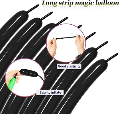 Black 260 balloons, Thickening Latex Black 260q Balloons - Image 4