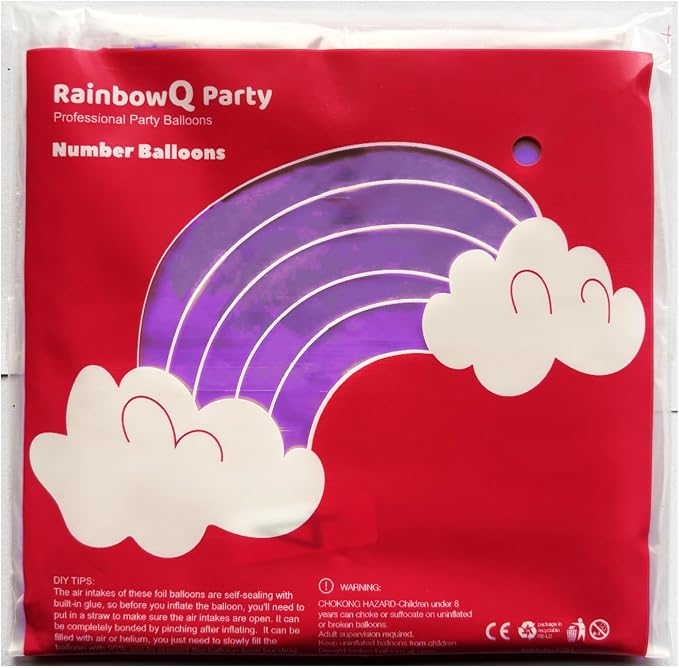RainbowQ Purple 4 Balloon Number 40 Inch 0-40 Foil Large Balloons | Big Mylar 4 - Image 9