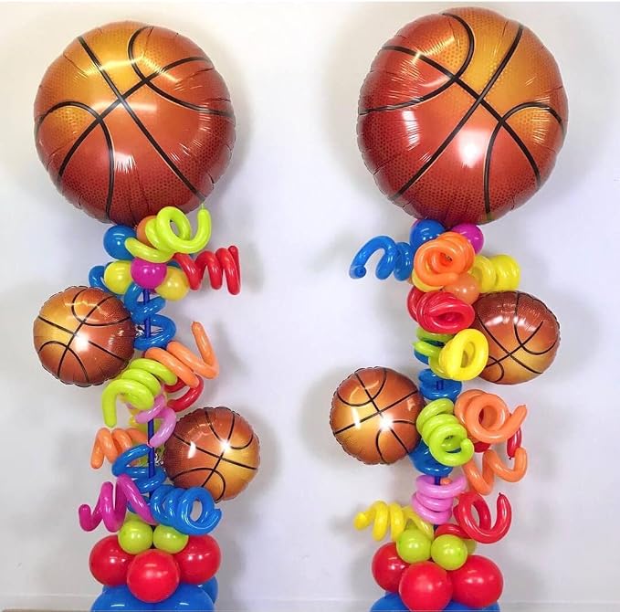 10 Pack 18 Inch Basketball Foil Balloons Helium Metallic Mylar Balloons - Image 6