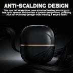 Mini Straightener Brush, Rechargeable Portable Hair Straightener Brush, 3-Speed Temperature Control, Anti-Scald Shell, Lightweight and Portable for Home Travel Gift (Black)