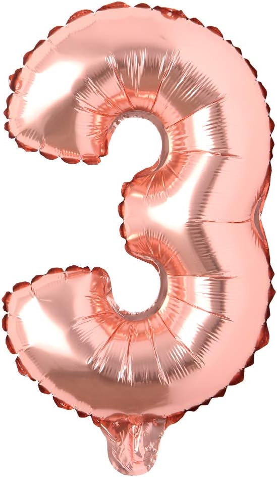16" inch Single Rose Gold Alphabet Letter number Balloons Aluminum Hanging Foil by REIANS