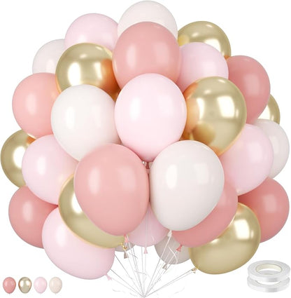Dusty Pink Gold Balloons by BIAPIAN