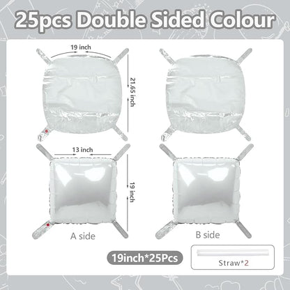 NISOCY 25PCS Gray Square Foil Balloons Wall Backdrop | Double Sided Grey - Image 2
