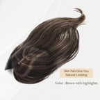 UDU Hair Toppers for Women for Thinning Hair Highlights Synthetic Fiber Hair Toppers Hair Pieces for Women Ladies Ash Brown Muti-layer Long Straight Wavy Clip in Wiglets with Fringe bangs