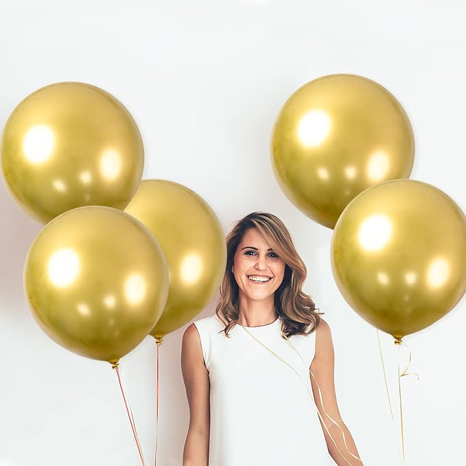 24pcs Gold Balloons 18 Inch Large Gold Metallic Chrome Balloons Big Latex - Image 7