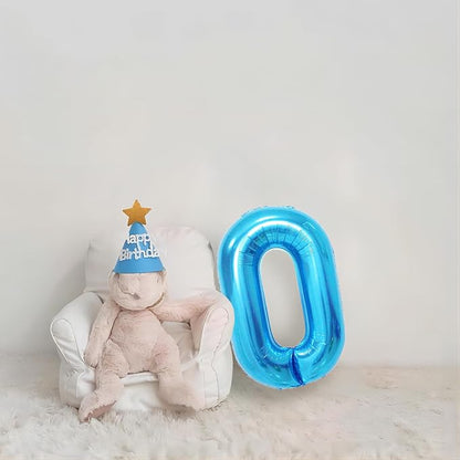 Blue 0 Number Balloon, 40 Inch, Premium Mylar, - Image 7