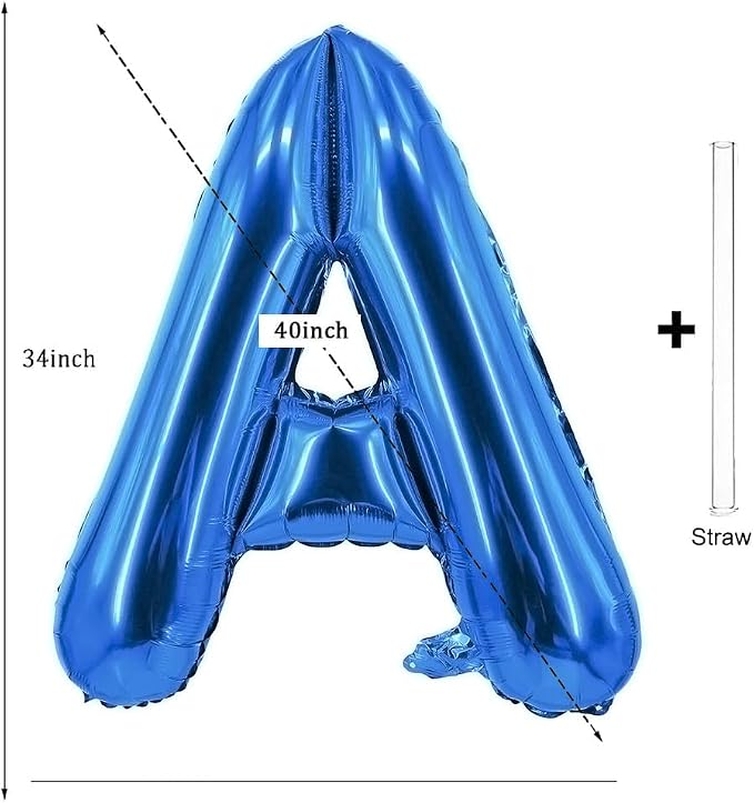 Blue Letter Balloons 40 Inch Large Alphabet Balloon Aluminum Mylar Foil Big - Image 2