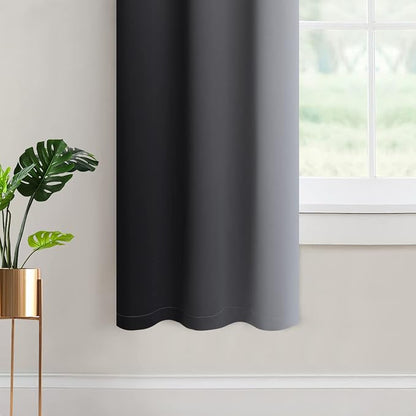 Yakamok Ombre Curtains Black and Greyish White - Image 4