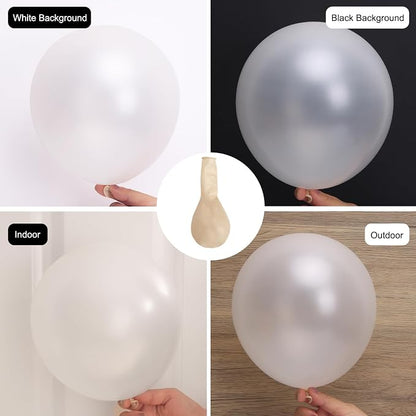 RUBFAC Pearl White Balloons 120pcs 12 Inches White Latex Party Balloons - Image 6