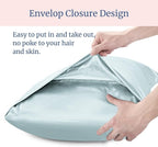 BEDELITE Satin Pillowcase for Hair and Skin, Super Soft Similar to Silk Pillow Cases 4 Pack with Envelope Closure, Cooling Pillowcases for Women Men (20"x40" King Size, Stone Blue)
