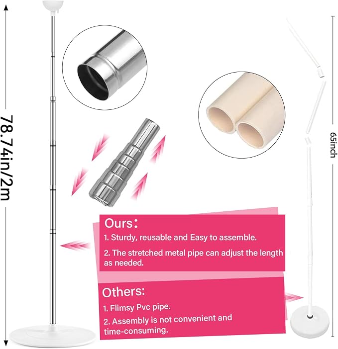 2 Sets Pink Balloon Column Stand Kit - Image 3