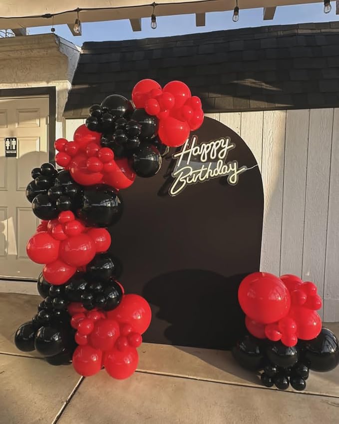 Red and Black Balloon Arch Kit，129Pcs Black and Red Balloons | 4 Sizes Latex - Image 6