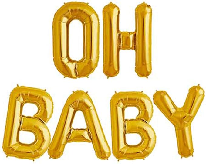 OH BABY Letter Balloons, Baby Shower Party Decorations Decor Supplies, 16 Inch by Tellpet