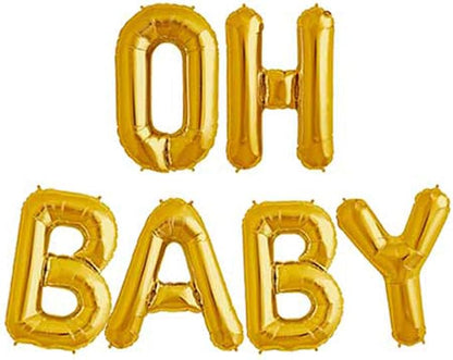 OH BABY Letter Balloons, Baby Shower Party Decorations Decor Supplies, 16 Inch by Tellpet