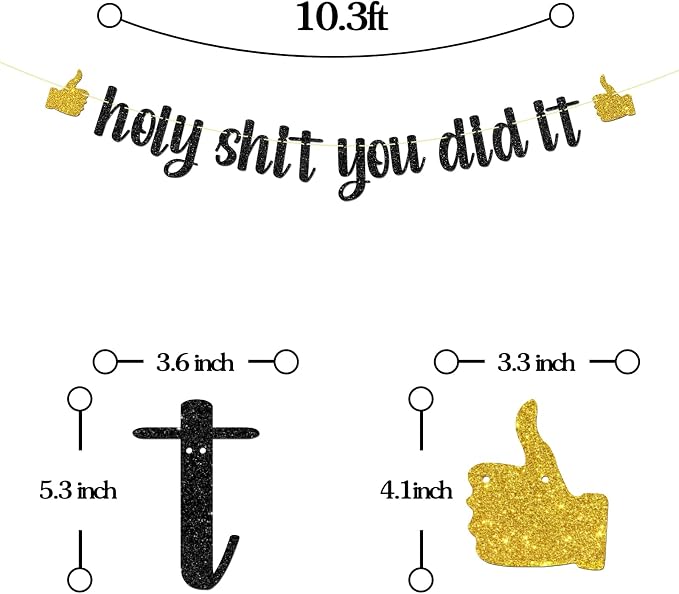 Black Glitter Holy Shit You Did It Banner - Image 2