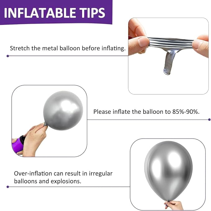 Firomi Metallic Chrome Silver Balloons 5-inch 100 Pack | Helium Small-Medium - Image 6