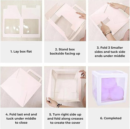 Baby Boxes with Letters – 4 pcs White Transparent Balloon Boxes – Perfect - Image 7