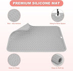 Oversize Silicone Heat Resistant Mat for Curling Irons, Hair Straighteners, Flat Irons and Hot Hair Styling Tools, Portable Wrap Pad Cover for Vanity, Travel, Salon(14.2" x 11.0")