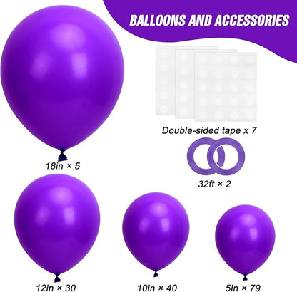 RUBFAC Dark Purple Balloons Arch Kit Different Sizes - Image 2