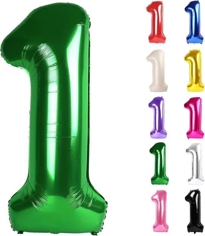 Green Number 1 Balloon 40 Inch by IWERP