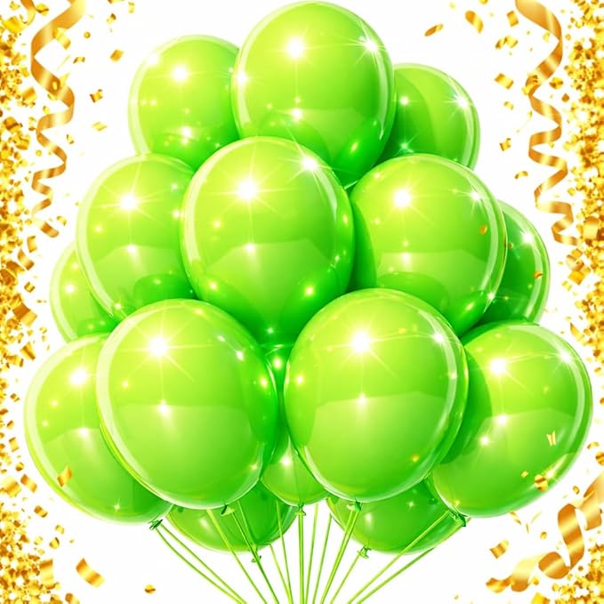Lime Green Balloons 100 Pack, 12 Inch Light Green Latex Party Balloons by Tamodan+for+better