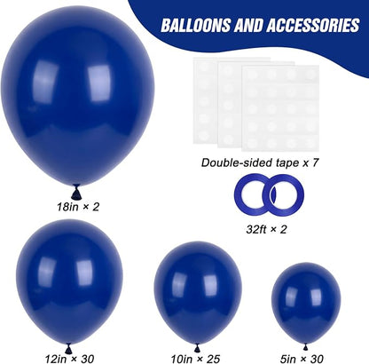 RUBFAC 87pcs Navy Blue Balloons Different Sizes 18 12 10 5 Inches, Premium - Image 2