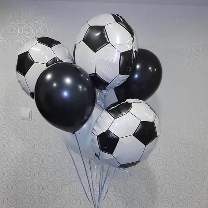 10 Pack 18 Inch Soccer Foil Balloons Football Helium Metallic Mylar Balloons - Image 6