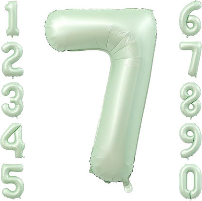 Olive Green Number 7 Balloon 40 Inch, Backdrop Sign by Unknown