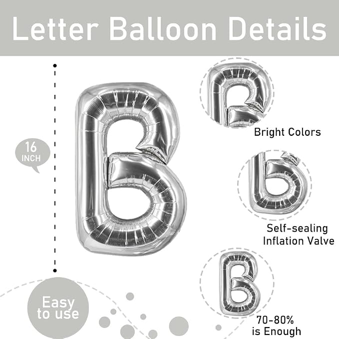 Silver Bride Balloons Bridal Shower Bachelorette Balloons Wedding Party Balloon - Image 3