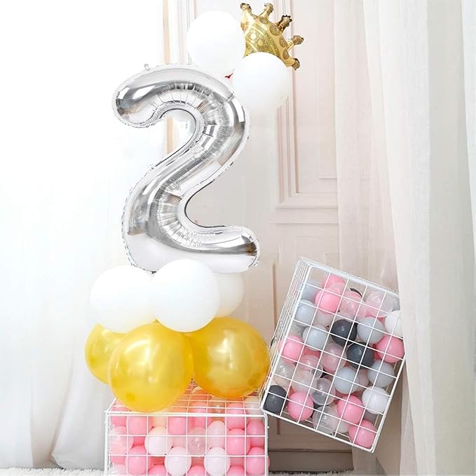 TONIFUL 40 Inch Silver Number 16 Balloons Large Foil 16th Birthday Decor | - Image 4