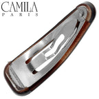 Camila Paris AD89/2 French Hair Barrettes Clips, Snap Hair Slides Clic Clac for Women, Styling Girls Side Slide-in Metal Snap Pin Hair Accessories for Women. Strong Hold, No Slip Grip, Made in France