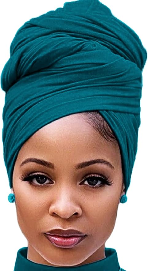 Harewom Head Wraps for Black Women Stretch Head Scarf Long African Hair Wraps Turban Headwraps Jersey Headbands