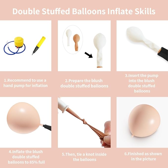 Beige Blush Pink Double Stuffed Balloons Different Size 115Pcs 5/10/12/18" - Image 3
