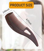 Dandruff Comb Fine Tooth Scalp Detox Comb Lice for Women, Men & Kids Stainless Steel Scalp Detoxing, Sweep & Massage Hair Brush Tool for Hair Care (Brown)